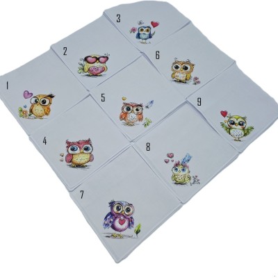 Zakdoek bedrukt uil Zakdoek bedrukt uil