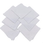 Dameszakdoek wit met kanten punt