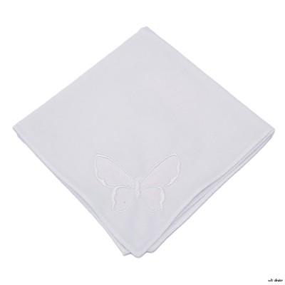 Dameszakdoek wit vlinder