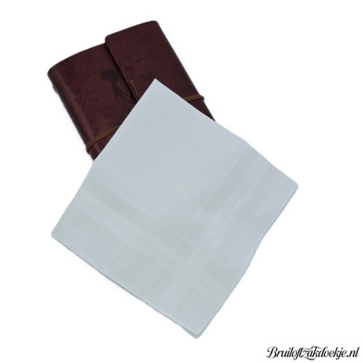 Herenzakdoek wit camille