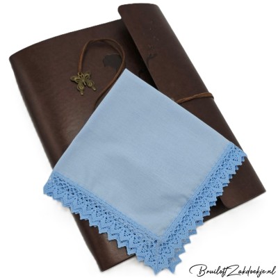 Dameszakdoek blauw kant ODETTE Dameszakdoek blauw kant ODETTE