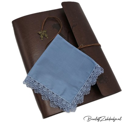 Dameszakdoek korenblauw kant SOPHIE Dameszakdoek korenblauw kant SOPHIE