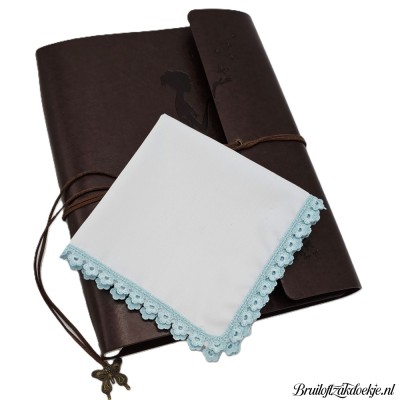 Dameszakdoek kant BELLE blauw Dameszakdoek kant BELLE blauw