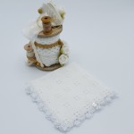 Zakdoek broderie kleine bloem