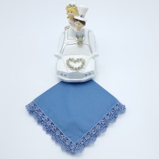 Dames zakdoek kleur korenblauw SOPHIE