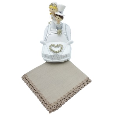 Dameszakdoek taupe AMBER