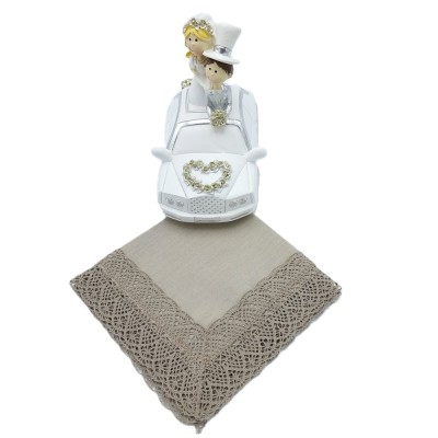 Dameszakdoek taupe DOUTZEN